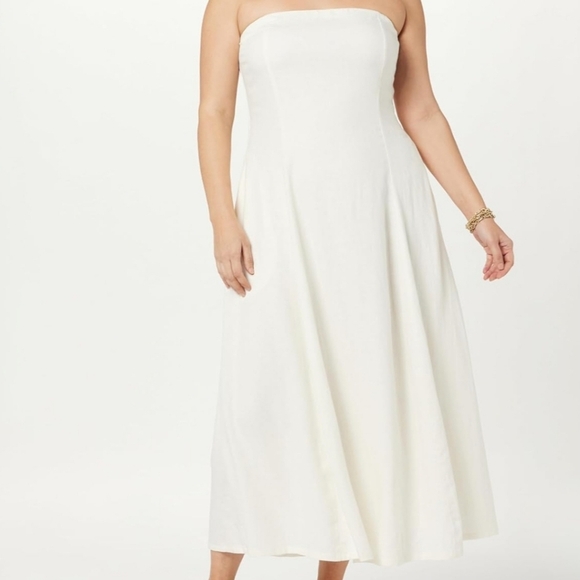 Amazon The Drop | White Strapless Maxi Dress | Size L | NWT - Picture 5 of 16